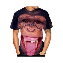Camiseta Masculina Com Design 3D De Gorila Engraçado, Camiseta Casual De Verão De Manga Curta Para