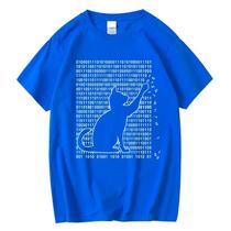 Camiseta Masculina Com Design De Gato Engraçado, Mistura De Algodão, Verão, Manga Curta, Solta,