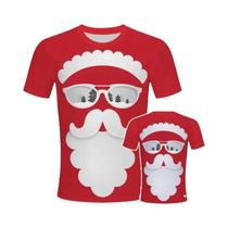 Camiseta Masculina Com Estampa 3D De Feliz Natal Papai Noel Casual Com Gola Redonda E Ajuste Solto