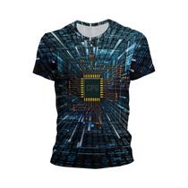 Camiseta Masculina Com Estampa 3D De Placa De Circuito De Processador CPU, Estilo Hip-hop