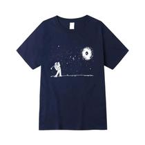 Camiseta Masculina Com Estampa De Astronauta, Mistura De Algodão De Alta Qualidade, Gola Redonda, Camiseta Masculina Com Estampa De Astronauta, Mistura De Algodão De Alta Qualidade, Gola Redonda,
