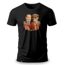 Camiseta Masculina com Estampa Divaldo Franco e Chico Xavier 100 Algodão Fio 30.1 Espiritismo Espírita Allan Kardec Passe Espiritual Espírito Médium