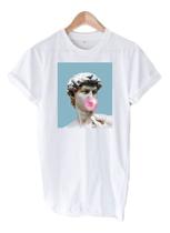 Camiseta Masculina Com Estampa Estatua Arte Chiclete Tumblr