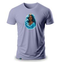 Camiseta Masculina com Estampa Iemanjá 100 Algodão Fio 30.1 Deusa Do Mar Yemanjá Candomblé Umbanda Rainha do Mar Maria Orixá Afro Espiritual Oxóssi