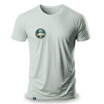 Camiseta Masculina com Estampa Jesus Radiante 100 Algodão Cristo Cristã Cristão Católico Católica Evangélica Redentor Mestre Bíblia Braços Abertos