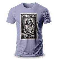 Camiseta Masculina com Estampa Wahe Guru Paramahansa Yogananda 100 Algodão Fio 30.1 Autobiografia de uma Iogue Wahe Guru Meditação Kriya Yoga