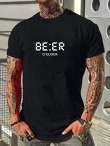 Camiseta Masculina Confortável Estampa Beer Oclock T-shirt Camiseta Masculina Confortável Estampa Beer Oclock T-shirt