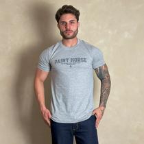 Camiseta Masculina Country Cinza Algodão Agro Paint Horse Camiseta Masculina Country Cinza Algodão Agro Paint Horse