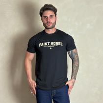 Camiseta Masculina Country Preta Estampa Algodão Paint Horse Camiseta Masculina Country Preta Estampa Algodão Paint Horse