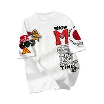 Camiseta Masculina Criativa Com Estampa De Grafite, Respirável, Gola Redonda, Top Casual Para Camiseta Masculina Criativa Com Estampa De Grafite, Respirável, Gola Redonda, Top Casual Para
