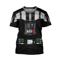Camiseta Masculina Darth Vader Com Estampa 3D, Secagem Rápida, Respirável, Para Cosplay, Manga