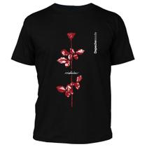 Camiseta masculina Dasantigas malha 100% algodão estampa Depeche Mode - Violator em serigrafia.