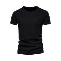 Camiseta Masculina De Algodão Com Decote Em V Slim Fit Design De Moda Manga Curta Masculina Tops