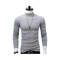 Camiseta Masculina De Algodão Com Gola Alta E Corte Slim, Manga Longa, Casual E Respirável Para Camiseta Masculina De Algodão Com Gola Alta E Corte Slim, Manga Longa, Casual E Respirável Para