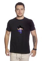 Camiseta Masculina De Algodão Dragon Ball Z Goku Azul