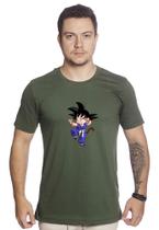 Camiseta Masculina De Algodão Dragon Ball Z Goku Azul