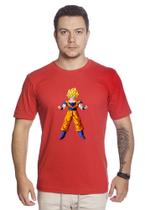 Camiseta Masculina De Algodão Dragon Ball Z Goku Super Saiyajin