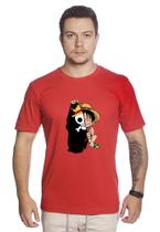 Camiseta Masculina De Algodão Monkey D. Luffy One Piece Capa