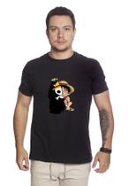 Camiseta Masculina De Algodão Monkey D. Luffy One Piece Capa