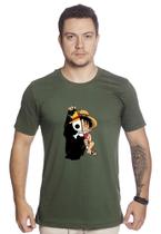 Camiseta Masculina De Algodão Monkey D. Luffy One Piece Capa