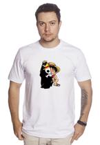 Camiseta Masculina De Algodão Monkey D. Luffy One Piece Capa