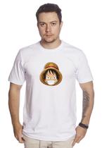 Camiseta Masculina De Algodão Monkey D. Luffy One Piece Rosto