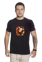 Camiseta Masculina De Algodão Monkey D. Luffy One Piece Sanji Fogo