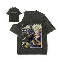 Camiseta Masculina De Algodão Preto Dragon Ball Z Trunks Future Warrior Casual Summer T Shirt Anime