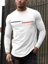 Camiseta Masculina De Algodão Solta E Confortável Para O Verão, Gola Redonda Grande, Manga Longa,
