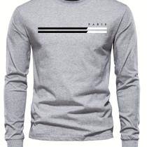 Camiseta Masculina De Algodão Solta E Confortável Para O Verão, Gola Redonda Grande, Manga Longa,