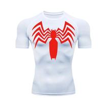Camiseta Masculina De Compressão Com Estampa De Aranha De Secagem Rápida, Manga Curta Para Verão,