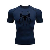 Camiseta Masculina De Compressão Com Estampa De Aranha De Secagem Rápida Respirável Para Academia E