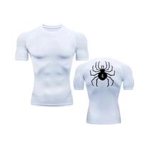 Camiseta Masculina de Compressão com Estampa de Aranha - Secagem Rápida para Academia e Treino