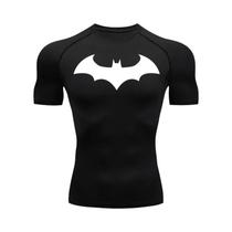 Camiseta Masculina De Compressão Com Estampa De Morcego, Secagem Rápida, Manga Curta, Para Treino,