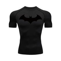 Camiseta Masculina De Compressão Com Estampa De Morcego, Secagem Rápida, Manga Curta, Para Treino,