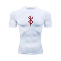 Camiseta Masculina De Compressão Com Estampa De Secagem Rápida Manga Curta Rash Guard Gym Workout