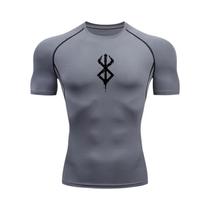 Camiseta Masculina de Compressão com Estampa - Secagem Rápida, Manga Curta