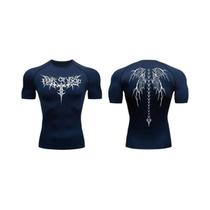 Camiseta Masculina De Compressão De Manga Curta Com Estampa, Secagem Rápida, Para Treino E Academia