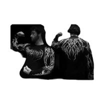 Camiseta Masculina De Compressão De Manga Longa Com Secagem Rápida E Respirável, Estampa Gótica De
