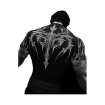 Camiseta Masculina De Estilo Gótico Escuro Com Estampa, Alta Elasticidade, Secagem Rápida, Camiseta