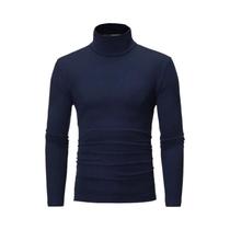 Camiseta Masculina De Gola Alta Slim Fit De Manga Longa Moda Casual Respirável Para Outono E Inverno