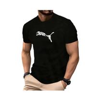 Camiseta Masculina De Gola Redonda Com Estampa De Raposa E Leopardo, Luxuosa E Casual Para O Verão,