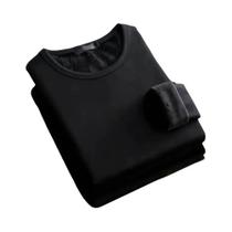 Camiseta Masculina de Inverno - Manga Longa, Lã Térmica, Gola Redonda