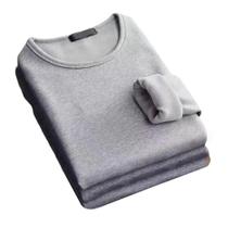 Camiseta Masculina de Inverno - Manga Longa, Lã Térmica, Gola Redonda