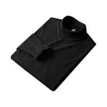 Camiseta Masculina De Inverno Quente Com Gola Alta, Manga Longa, Ajuste Slim, Elástica, Estilo