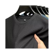 Camiseta Masculina de Malha de Bambu Gelada - Manga Curta, Gola Redonda, Verão Camiseta Masculina de Malha de Bambu Gelada - Manga Curta, Gola Redonda, Verão