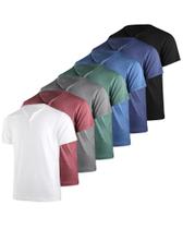 Camiseta masculina de manga curta Liloak Henley, pacote com 7 respirável