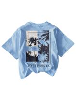 Camiseta masculina de manga curta RoseSeek Tropical 10Y azul claro