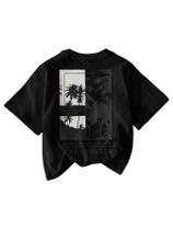 Camiseta masculina de manga curta RoseSeek Tropical 6Y preta