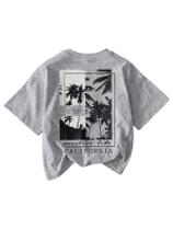 Camiseta masculina de manga curta RoseSeek Tropical 9Y cinza claro